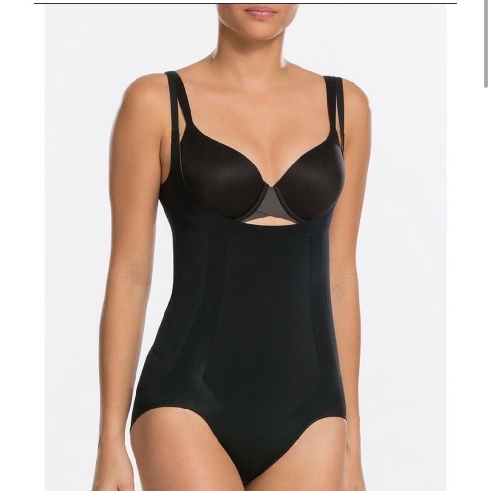 SPANX Open Bust Bodysuit Black Size Small